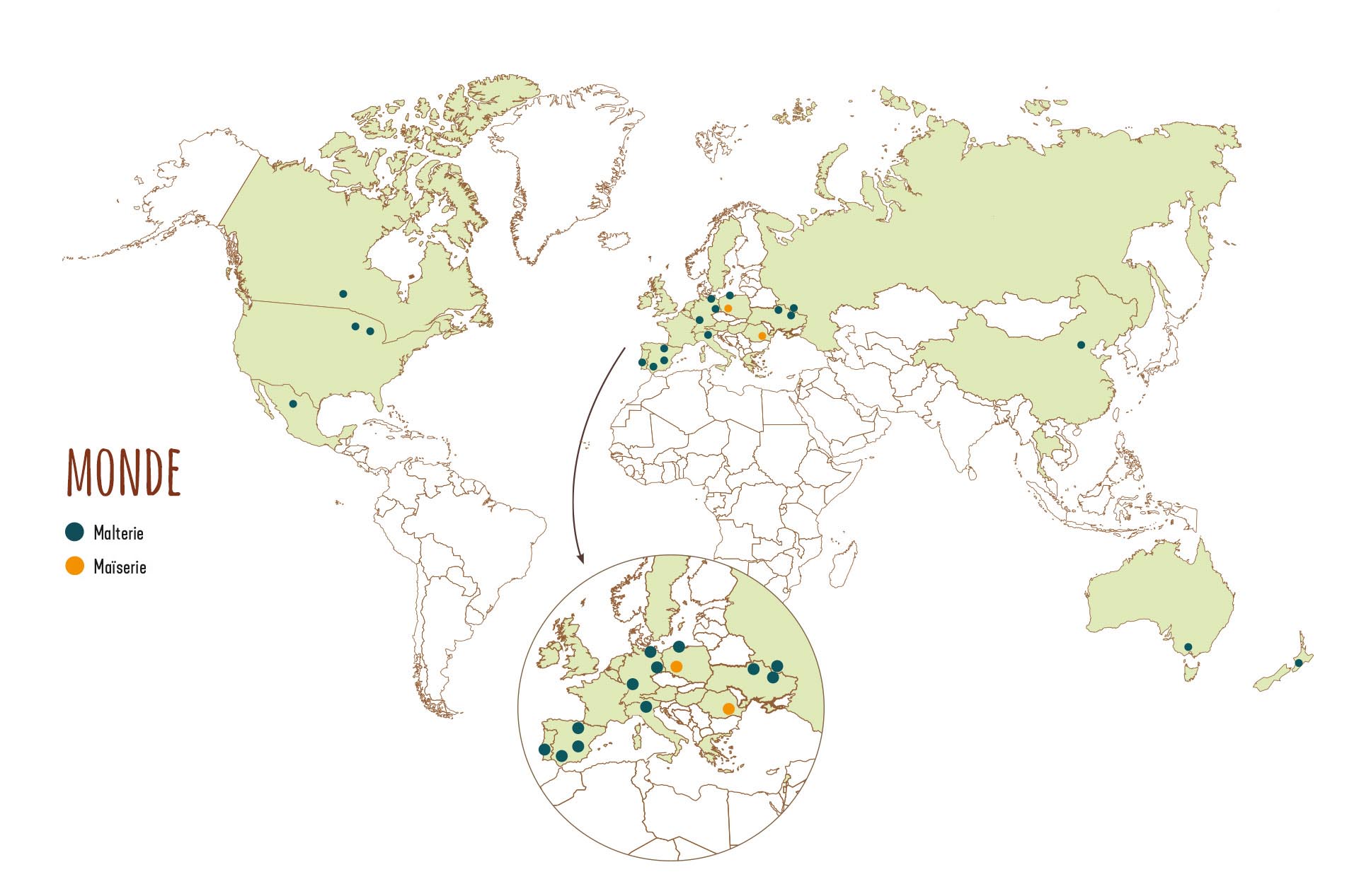 Carte du monde VIVESCIA